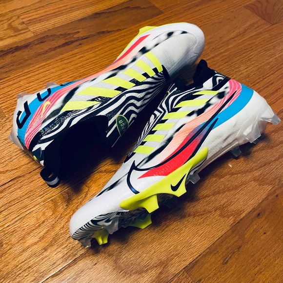 Nike Vapor Edge Elite 360 White Black Multicolor Football Cleats Size 14.5 - Picture 7 of 12